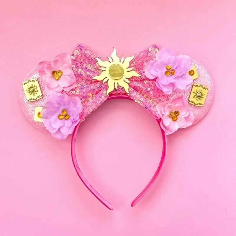 Disney Rapunzel Ear Headband For Adults Tangled Mickey Mouse Chameleon Hairbands Women Girls Kid Sunflower Hair Accessories Gift view 3