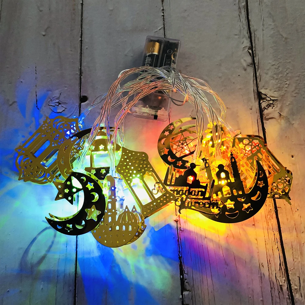 Ramadan Star Moon Castle LED String Lights Eid Mubarak Gift Islam Muslim Ramadan Kareem Decorations for Home Eid al-Fitr Party