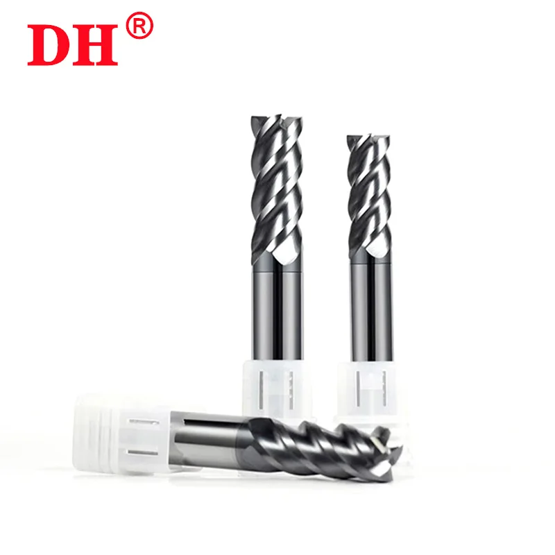 HRC50 four slot nano coated tungsten steel hard alloy end face end mill CNC machine tool stainless steel milling cutter 1-20mm