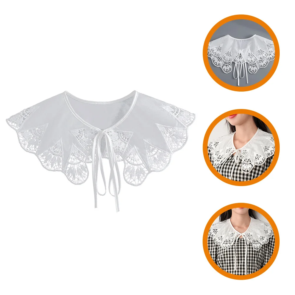 شال للحماية من الشمس من الشيفون بياقة مزيفة قابلة للفصل، بلوزة عصرية خفيفة الوزن قابلة للتنفس ومتعددة الاستخدامات #4