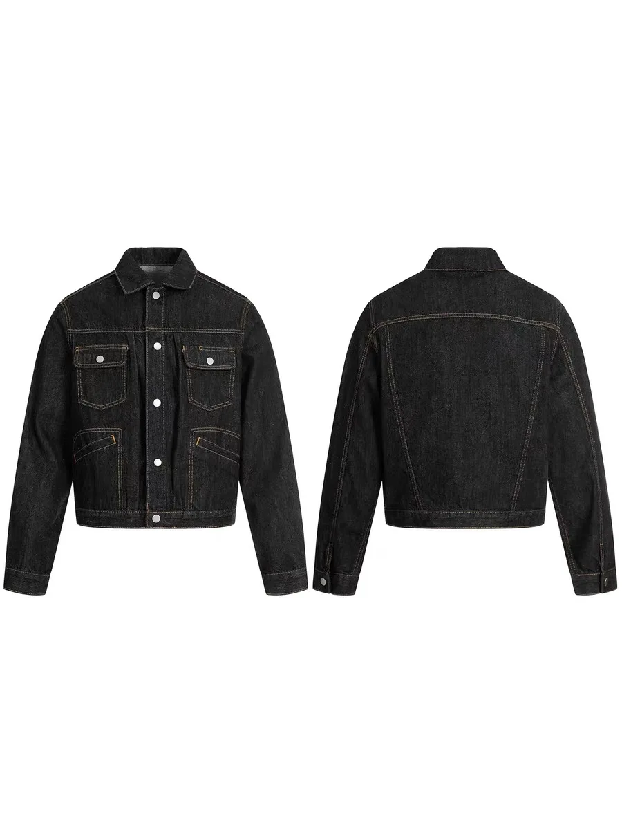 

Свободный крой, винтажный джинсовый тюнер ex ort, осенний топ с широким силуэтом, молодежный модный длинный повседневный тюнер цвета све