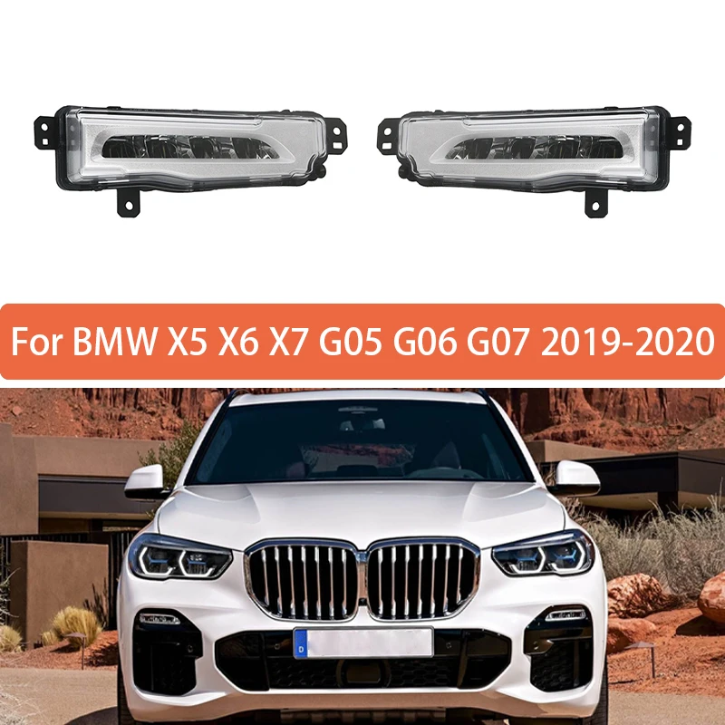 

Дневные ходовые огни для BMW X5 X6 X7 G05 G06 G07 2019-2020, противотуманные фары переднего бампера 63177406365 63177406366