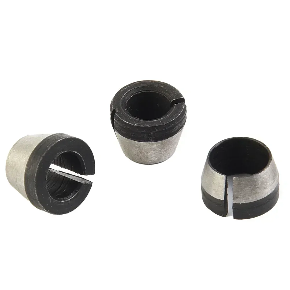 3pcs Collet Chuck 6/6.35/8mm Chuck Conversion Sleeve For Engraving Trimming Machine Woodworking Milling Cutter Adapter Accessory