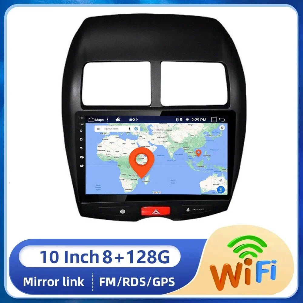 2 Din 9" Android 14 Car Radio For Mitsubishi ASX 1 2010-2016 Multimedia Video Player Navigation GPS Carplay auto DVD Stereo 4G