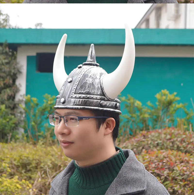 Sombrero de cuerno de toro pirata Vikingo, sombrero de Guerrero romano antiguo, sombrero de samurái, casco de guerrero, accesorios de rendimiento de fiesta de Cosplay de vacaciones y graduación