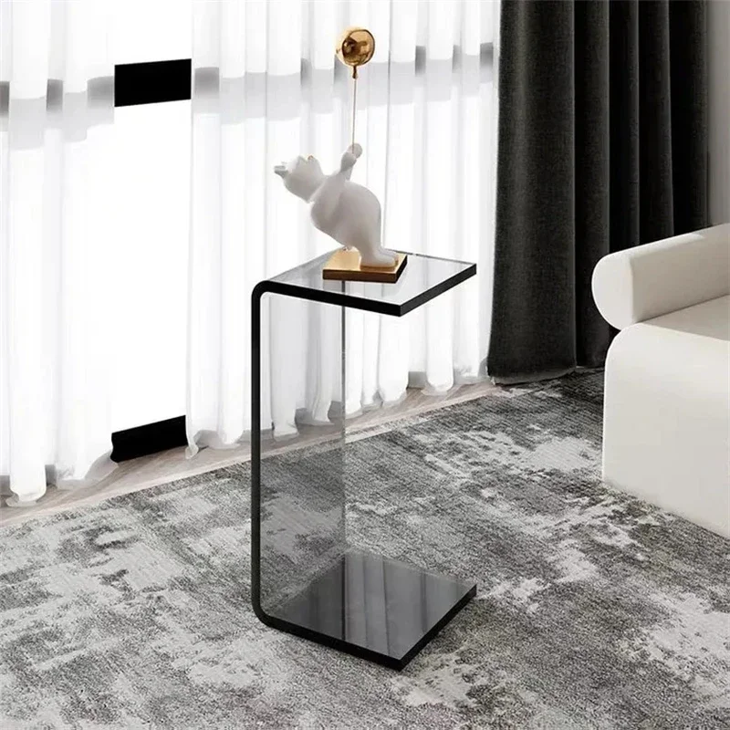 Nordic Light Luxury Acrylic Sofa Side Small Table Simple Living Room Tea Table Bedroom Transparent Corner Tables Mesa De Centro