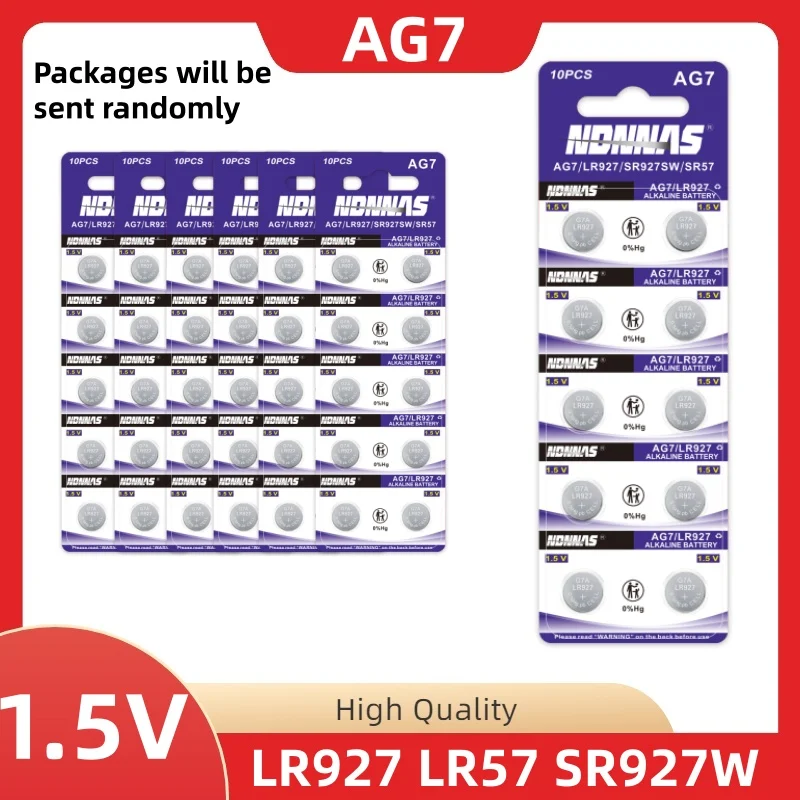 10-100PCS AG7 SR927SW 395 Button Cell Battery LR927 LR57 SR927W 399 395A  Alkaline Batteries for Watches Toys Remote Control