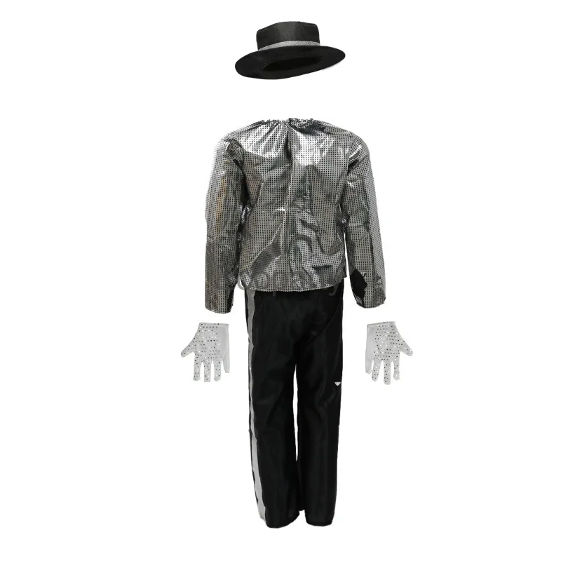 5pcs Set Kids Michael Costume Boys Superstar Cosplay Singer Stage Performance Clothing 80s 90s Hip Hop Shiny Outfit For Children
