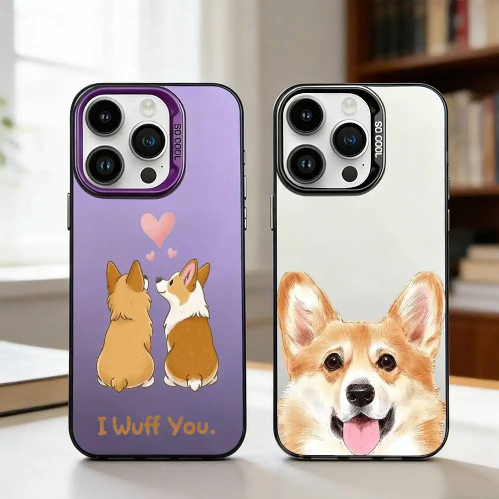 

C-Cute Corgi Phone Case For iPhone17,16,15,14,13,12,11,Pro,MAX White Matte Shockproof Cover