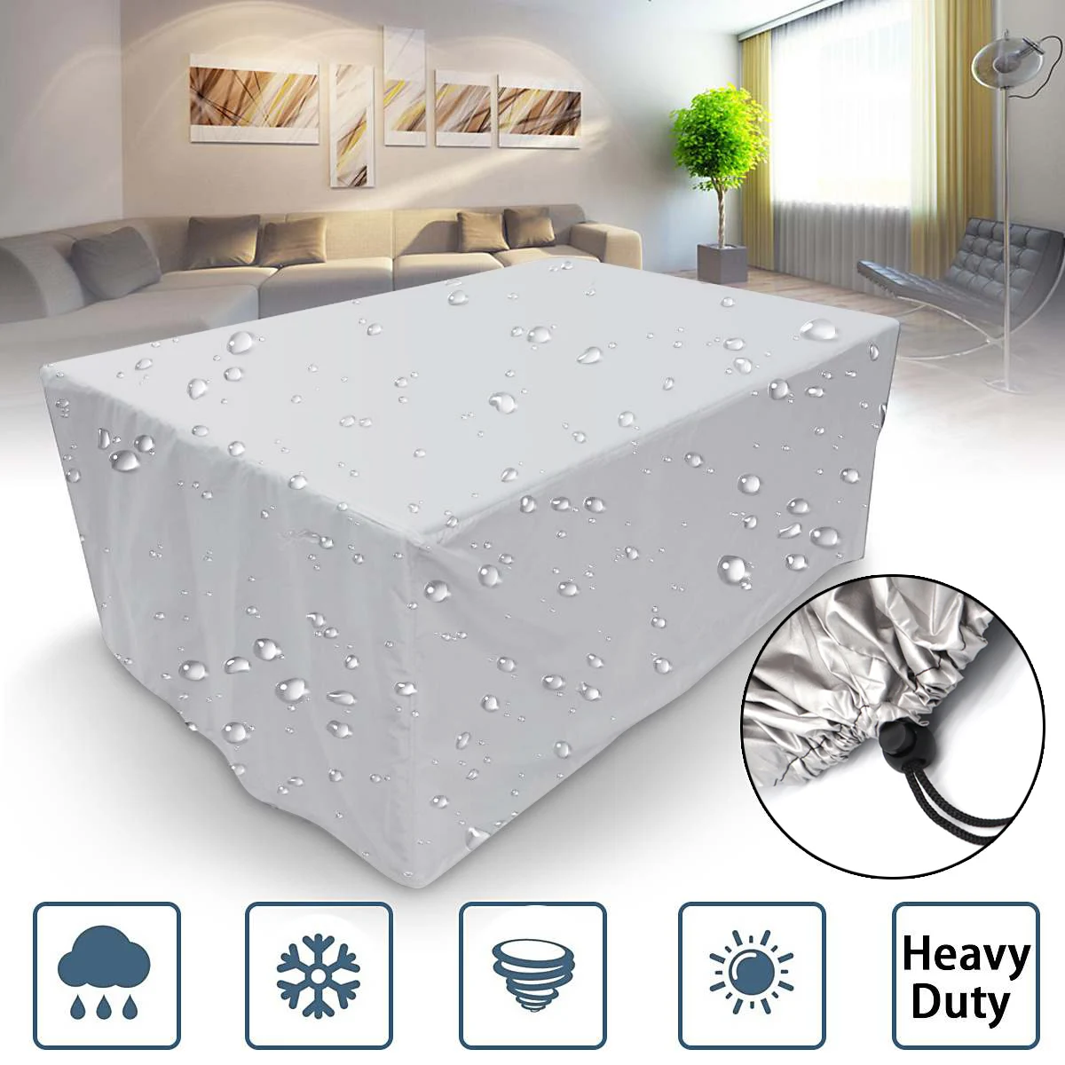 Outdoor Furniture Set Cover Waterproof Rain Snow Dust Wind Proof Anti-UV Oxford Fabric Garden Lawn Patio Furniture Set Cover