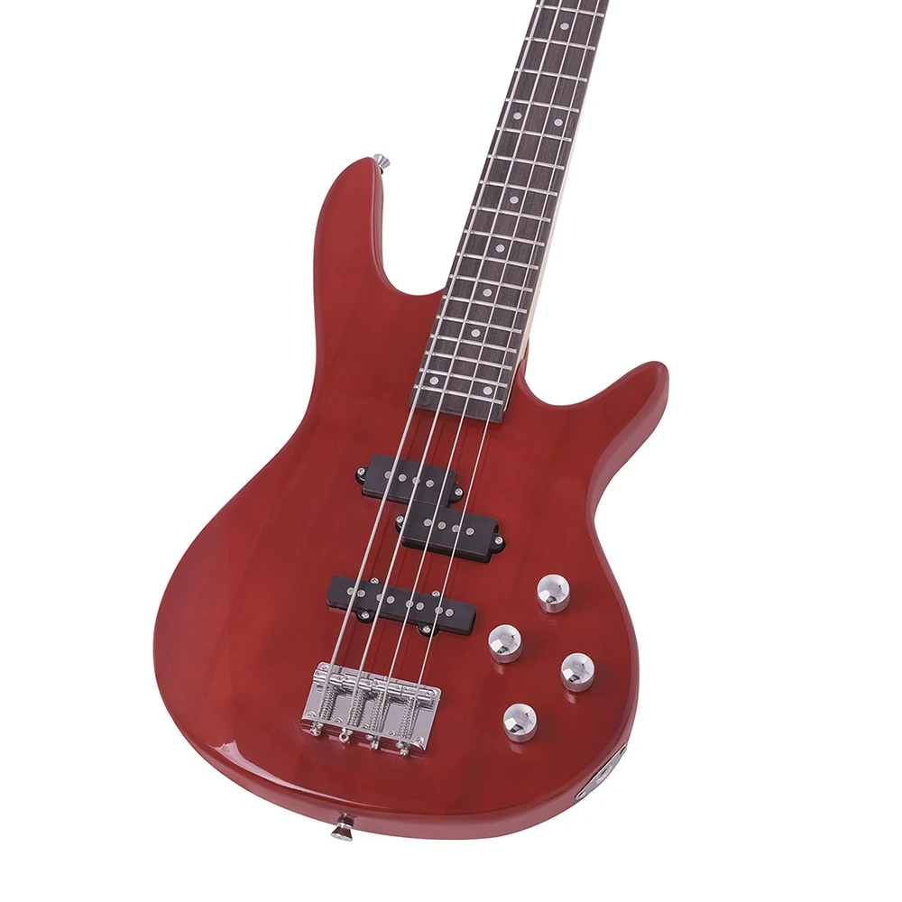 Professional 4 String Electric Bass Guitar 24 Frets Electric Bass Guitar Solid Wood Fingerboard Stringed Musical Instrument