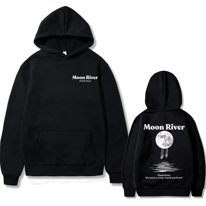 

Rapper Frank Moon River Graphic Hoodie Men Women Ocean Hip Hop Hoodies Blond Oversized Pullover Men's Fashion Vintage Streetwear