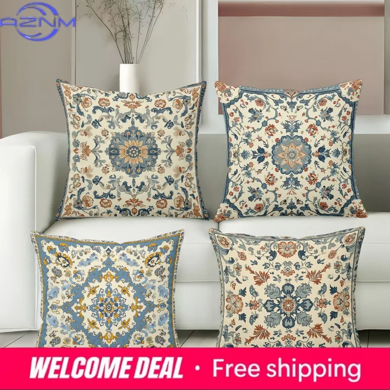 Floral Patterned Throw Pillows for Home Decor Polyester pillowcase, sofa decorative cushion cov Headboard Pillow