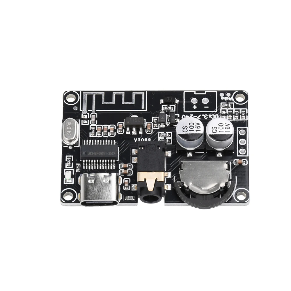 XY-WRBT DC3.7-24V BT5.0 Placa de decodificação de áudio estéreo Placa de decodificação de canal duplo Interface de áudio de 3,5 mm tipo C