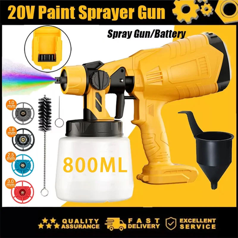 

for Dewalt 20V-60V Electric Spray Gun Cordless Paint Sprayer Portable Auto Furniture Coating Airbrush DCB200 DCB609 Battery