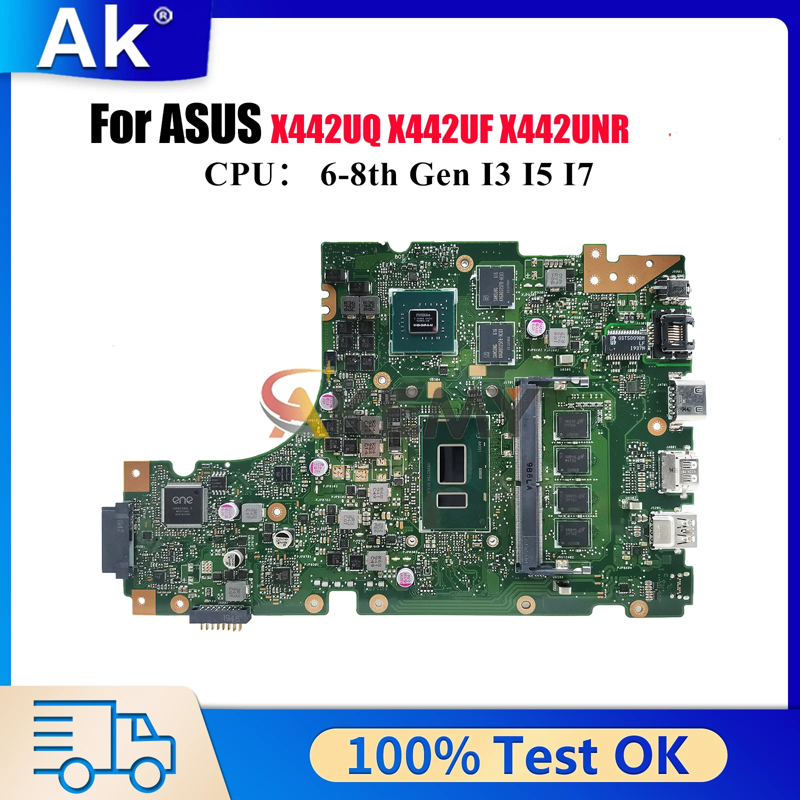 

X442UQ Laptop Motherboard For ASUS X442UF X442U F442U X442UNR A442U X442URR X442UAR X442UR X442UQ R419u Mainboard I3 I5 I7 CPU