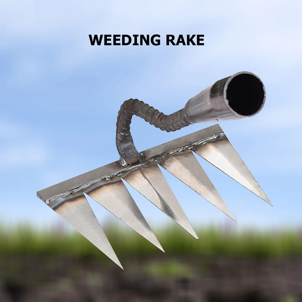 Weeding Hoe Rake Sharp Nail Harrow Grasping Rake Steel Loosening Soil Tool Tooth Garden Hand Rake Tool Agricultural Tools