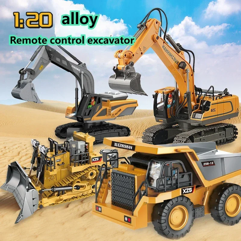 Vehículo de ingeniería con control remoto: coche de construcción de aleación con diseño de simulación para niños - Juguete educativo para niños y niñas