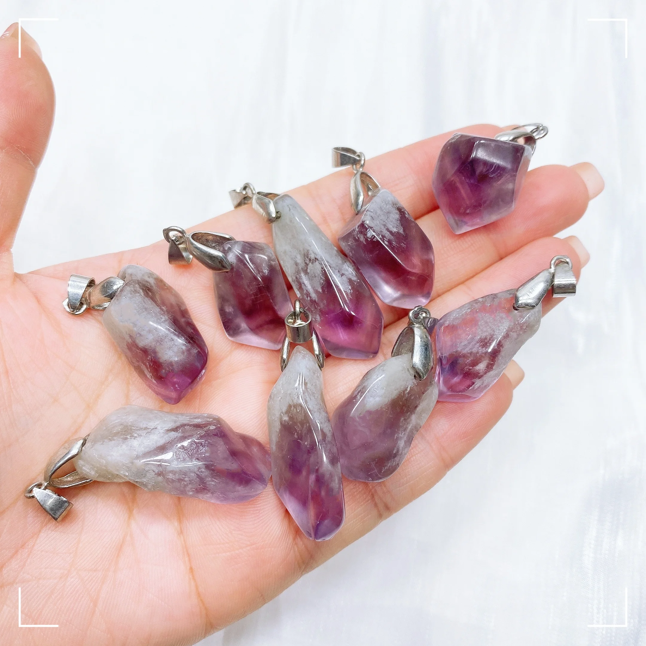 Natural Amethyst Citrine Charm Lavender Pendant Crystals Enegry Healing Stone For DIY Jewelry Making Pendant to Wear Gift