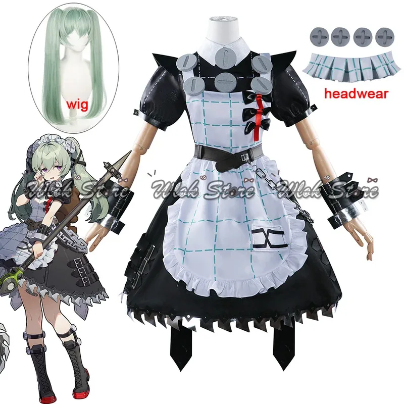 AAA 2025 NEUES Spiel Zenless Zone Zero Corin Wickes Cosplay Kostüm Dienstmädchen Kleid Socken Kopfbedeckung Frauen Halloween Party Uniformen Perücke Po