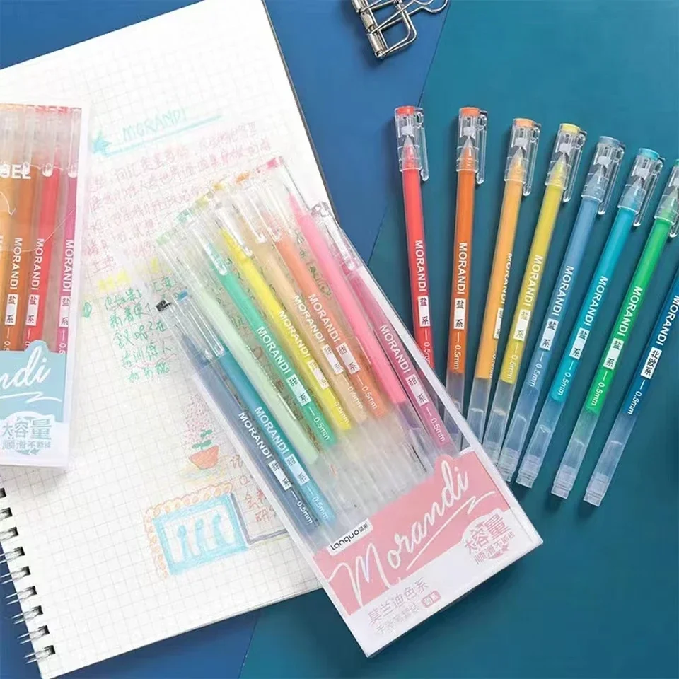 Imagem -04 - Kawaii Color Gel Pen Refill Grupo Canetas Esferográficas Doces Cores Morandi Estudantes Escritório Escrita Papelaria Escola 0.5 mm Pcs Set