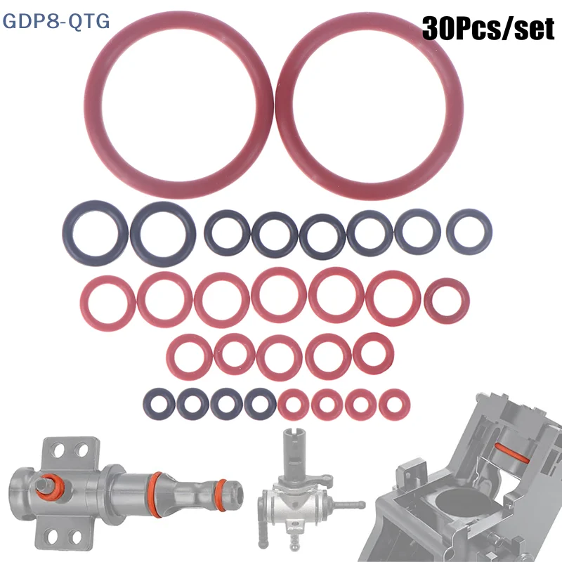¡Caliente! 30 Uds Kit de sellado de juntas tóricas junta de silicona para máquina de café Saeco grupo de elaboración conector de boquilla accesorios de anillos de sellado