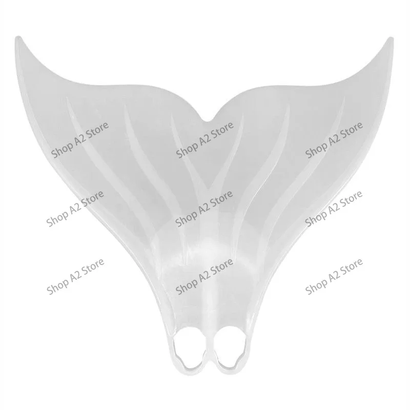New Mermaid Fins White Silicone Single Fins, Free Diving Adult Swimming Diving Training Mermaid Tail Short Fins