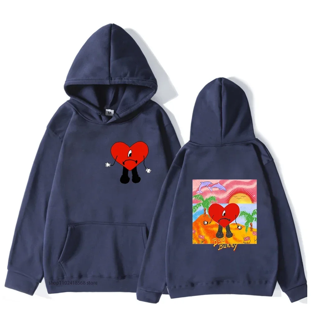 سيئة الأرنب هوديس الشارع الشهير للجنسين Un Verano Sin Ti البلوز الرجال أزياء ربيع الخريف الشتاء الملابس إلكتروني طباعة سوداديراس #2