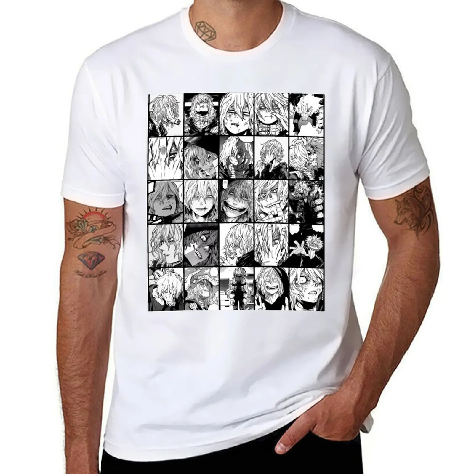 

Shigaraki Collage black and white version T-Shirt cotton tshirt 100% man graphic t shirt T-Shirt