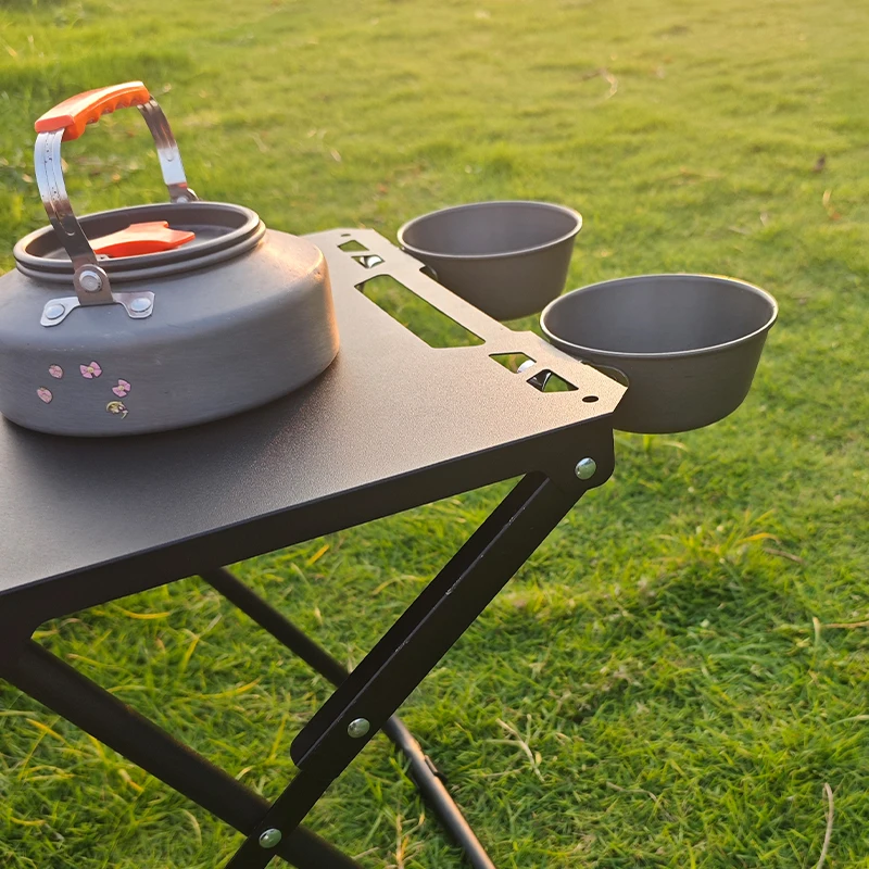 Lightweight Folding Camping Table, Picnic Desk with Carry Handle, Tripod Base, Ideal for Outdoor Activities, Camping Accessorie image 5