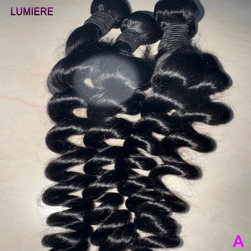 

Свободные пучки глубоких волн, человеческие волосы, 30 дюймов, пучки необработанных волос, 100% необработанные, для наращивания волос с двойным утком, высокое качество, оптовая продажа 18А