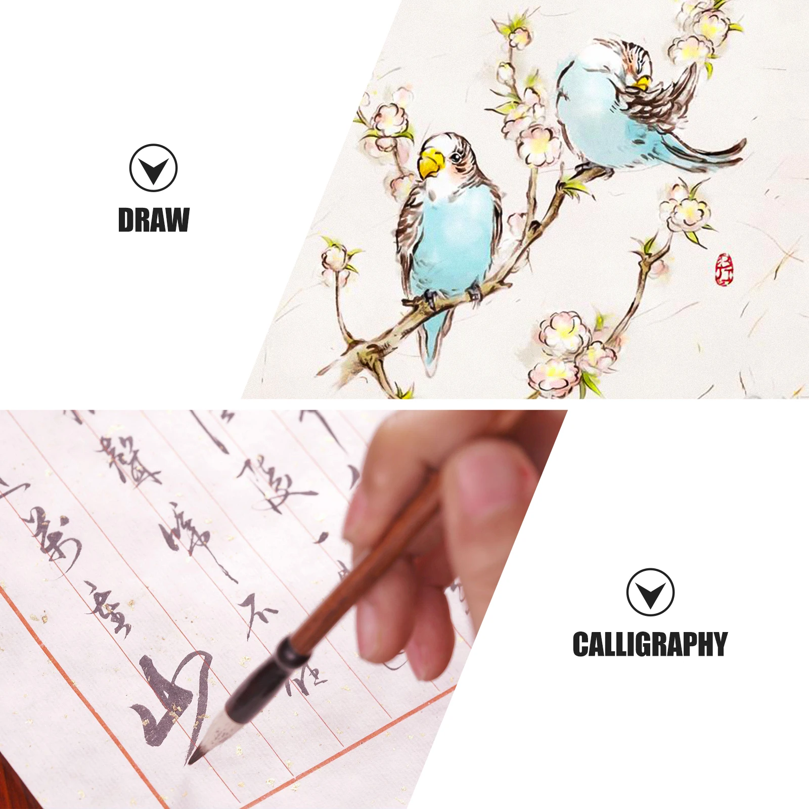 

2 X School Supplies Calligraphy Practice Paper Writing Pad Puree Rice Rectangular Brush