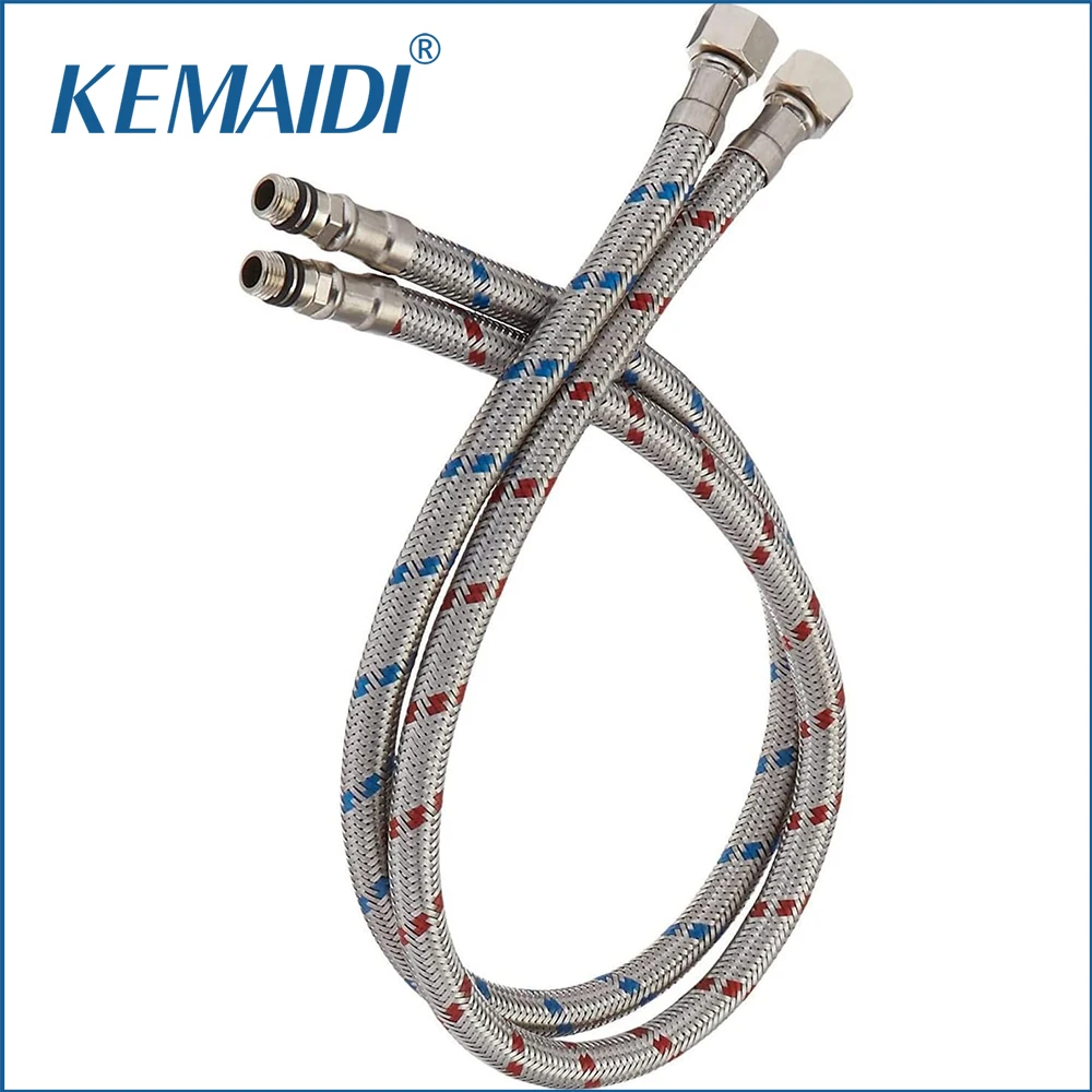 

KEMAIDI Faucet Supply Lines Flexible Plumbing Pipes for Bathroom Kitchen Flexible Connector Braided Stainless Steel Bathroom