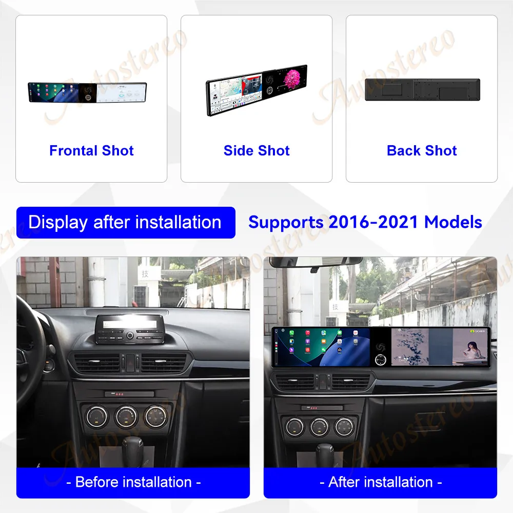 Dual Screen 12.3 inch Carplay Android 14 Car GPS Navigation For  Mazda CX-4 2016-2021 Head Unit Multimedia Player Car Radio Auto