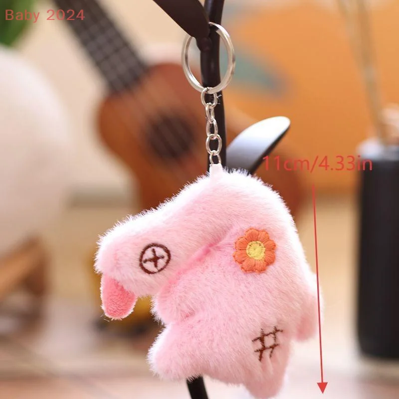 Porte-clés en peluche fleur d'oie, poupée canard en peluche, pendentif pour sac à dos, cartable suspendu, décoration cadeau