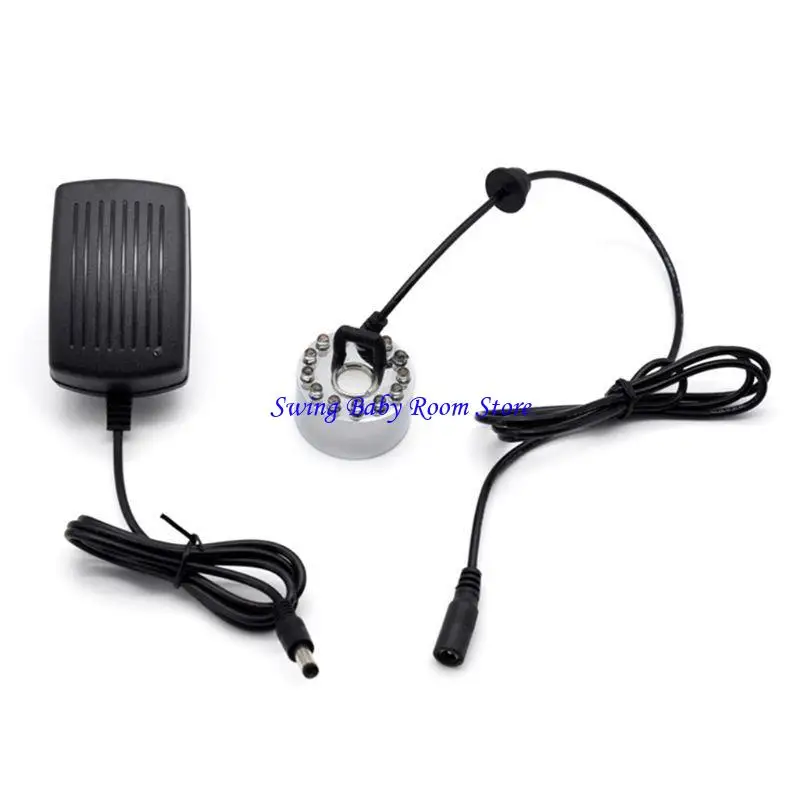 K1AD Ultrasonic Mist Maker Generator Fogger Nebulizer Water Fountain Pond 12 LED Atomizer Air Humidifier