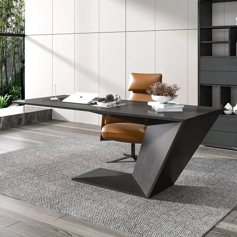 Computer Gaming Desk High-end Study Desk Light Luxury Office Boss Simple Modern Design Single Corner Escritorio Customize CEO