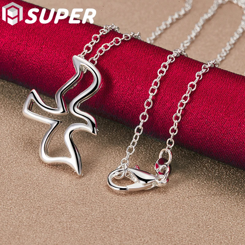 925 Sterling Silver Bird Pendant Necklace For Women Wedding Engagement Party Fashion Charm Jewelry