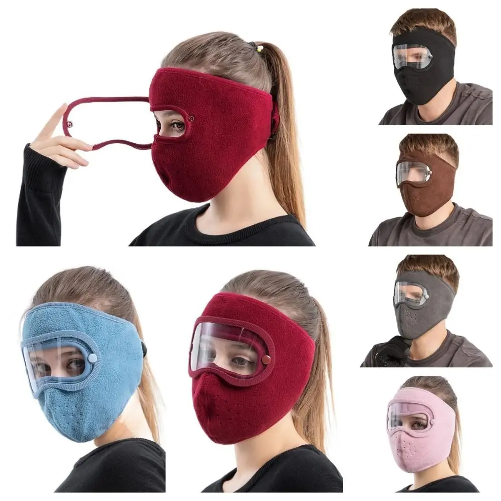 Maschere da sci in pile cuffie termiche antipolvere traspiranti maschera per il viso maschera invernale antivento da donna