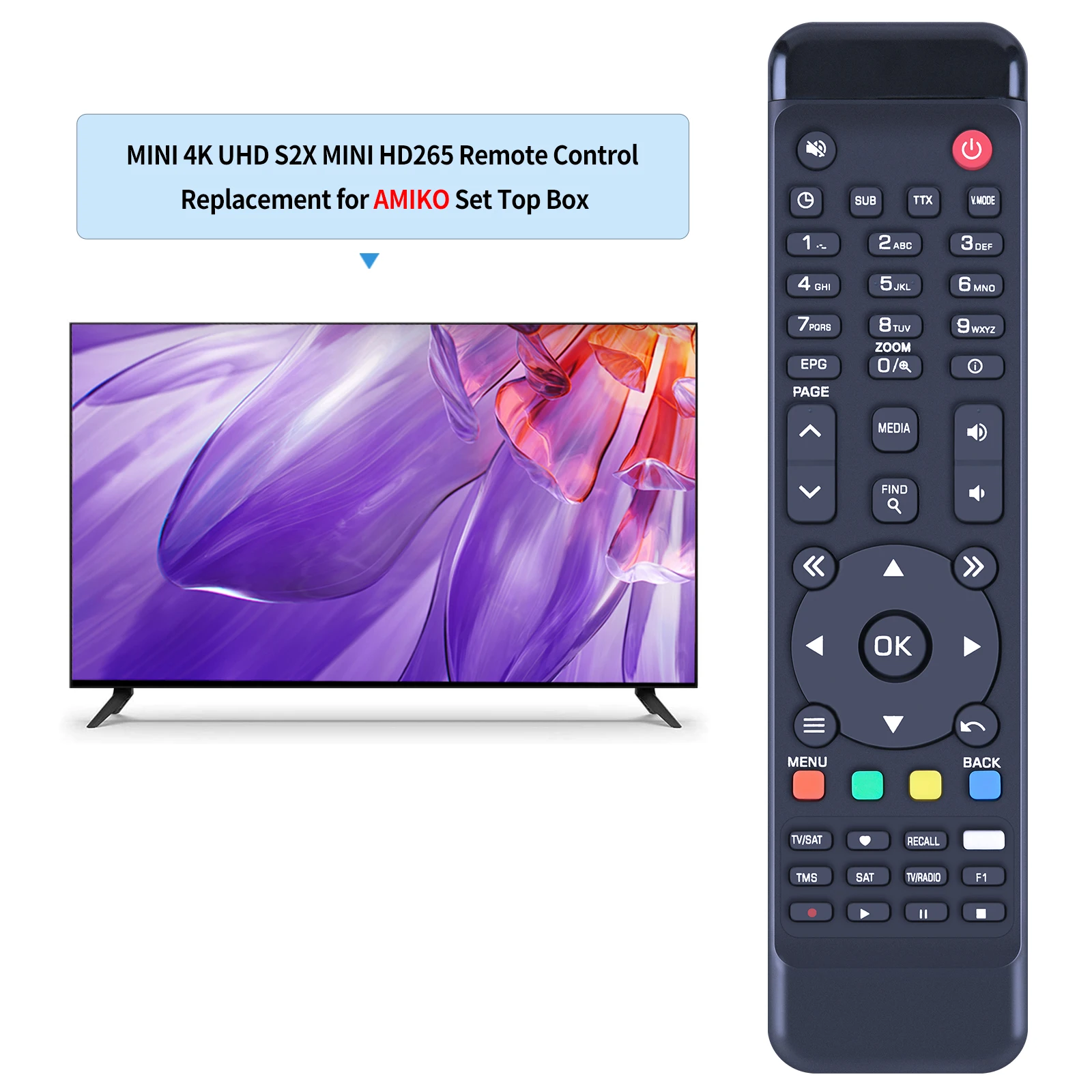جهاز تحكم عن بعد جديد مناسب لـ Amiko CCC A6N Max HD8155 HD8265+ HD265 Set Top Box