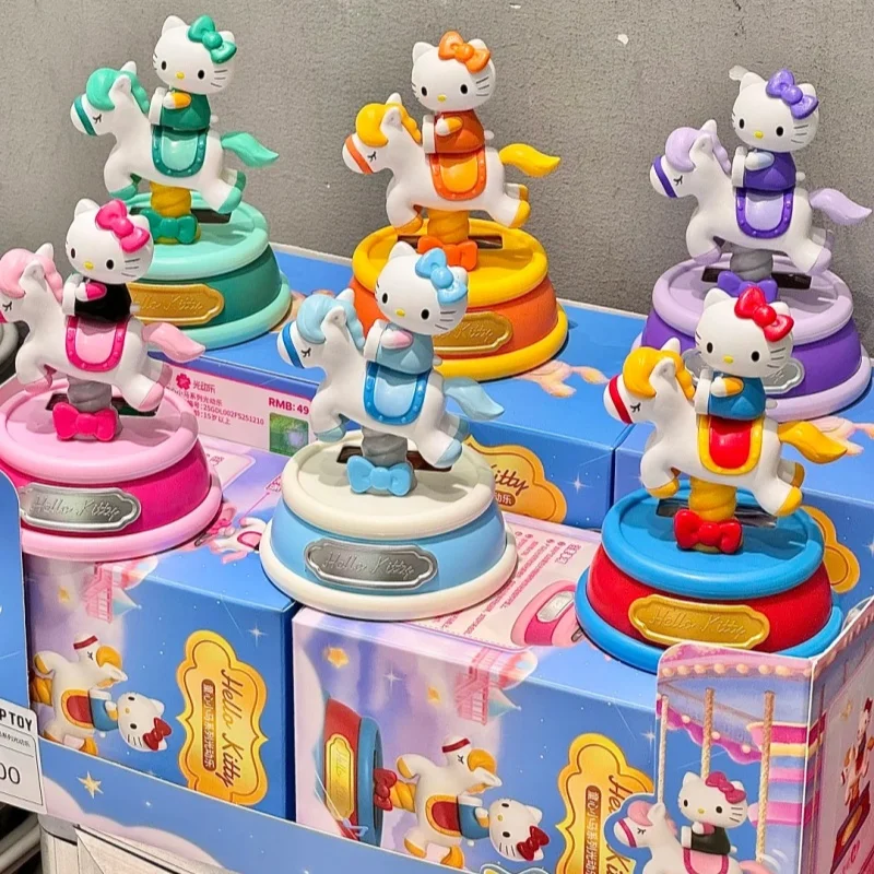 

Genuine Sanrio Kitty Childlike Little Horse Light-Up Fun Blind Box Kitty Cat Anime Action Figure Decoration Toy Birthday Gifts