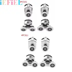 2 Single Wheel And 2 Double Wheel Sliding Rollers Zinc Alloy Shower Door Casters Glass Doors Windows Runners Wheels Hardware Kit