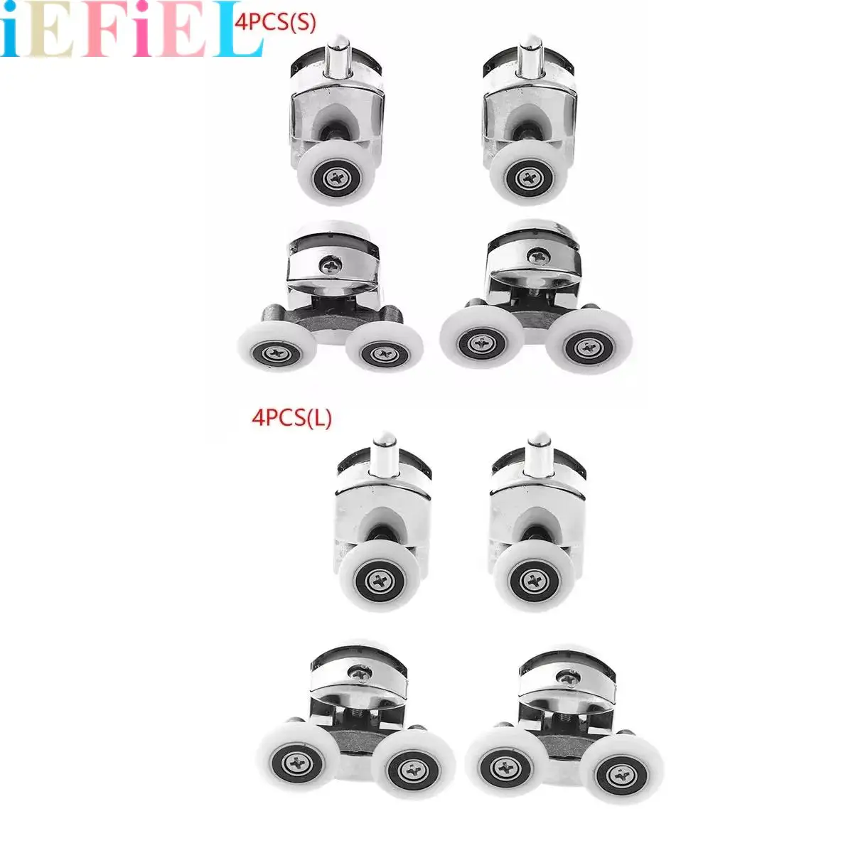 2 Single Wheel And 2 Double Wheel Sliding Rollers Zinc Alloy Shower Door Casters Glass Doors Windows Runners Wheels Hardware Kit