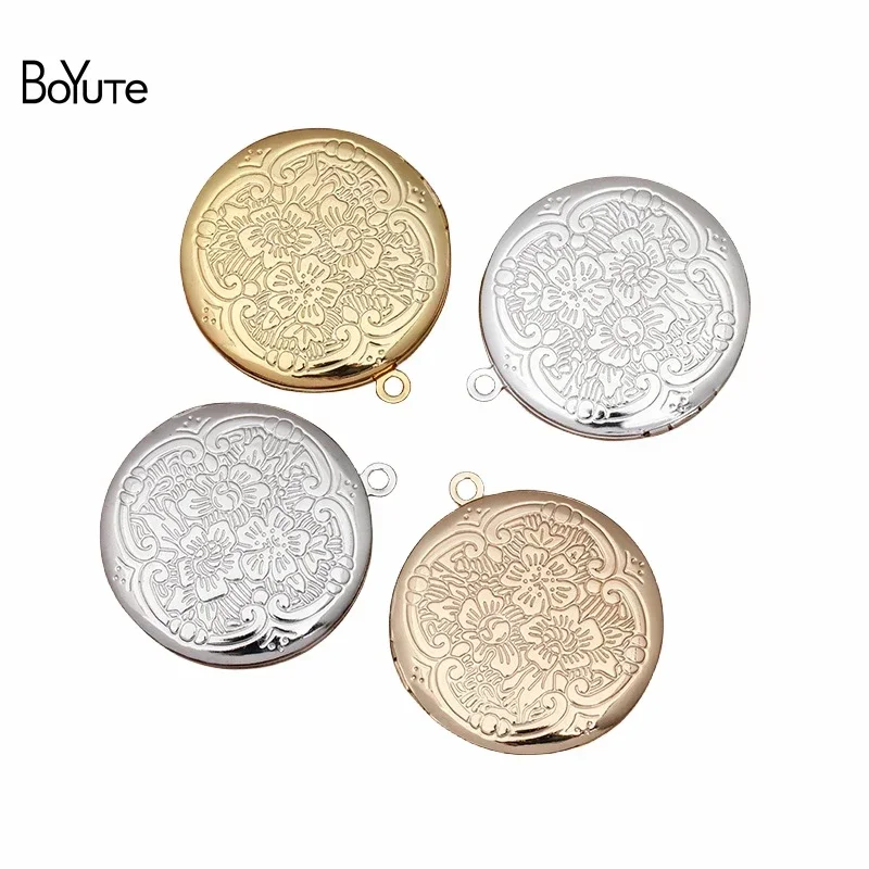 

BoYuTe (10 Pieces/Lot) 31*6MM Round Shaped Metal Brass Lockets Diy Floating Photo Locket Pendant Charms