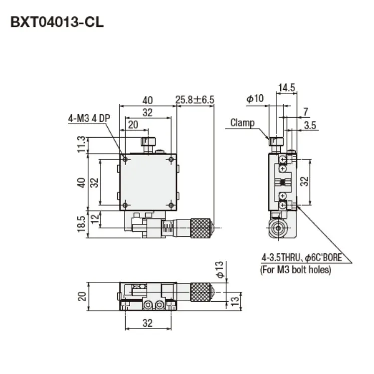 XYZ 축 3 차원 Suruga BXT04013-CL BSS23-40C1 광학 수동 정밀 변위 미세 조정 슬라이드