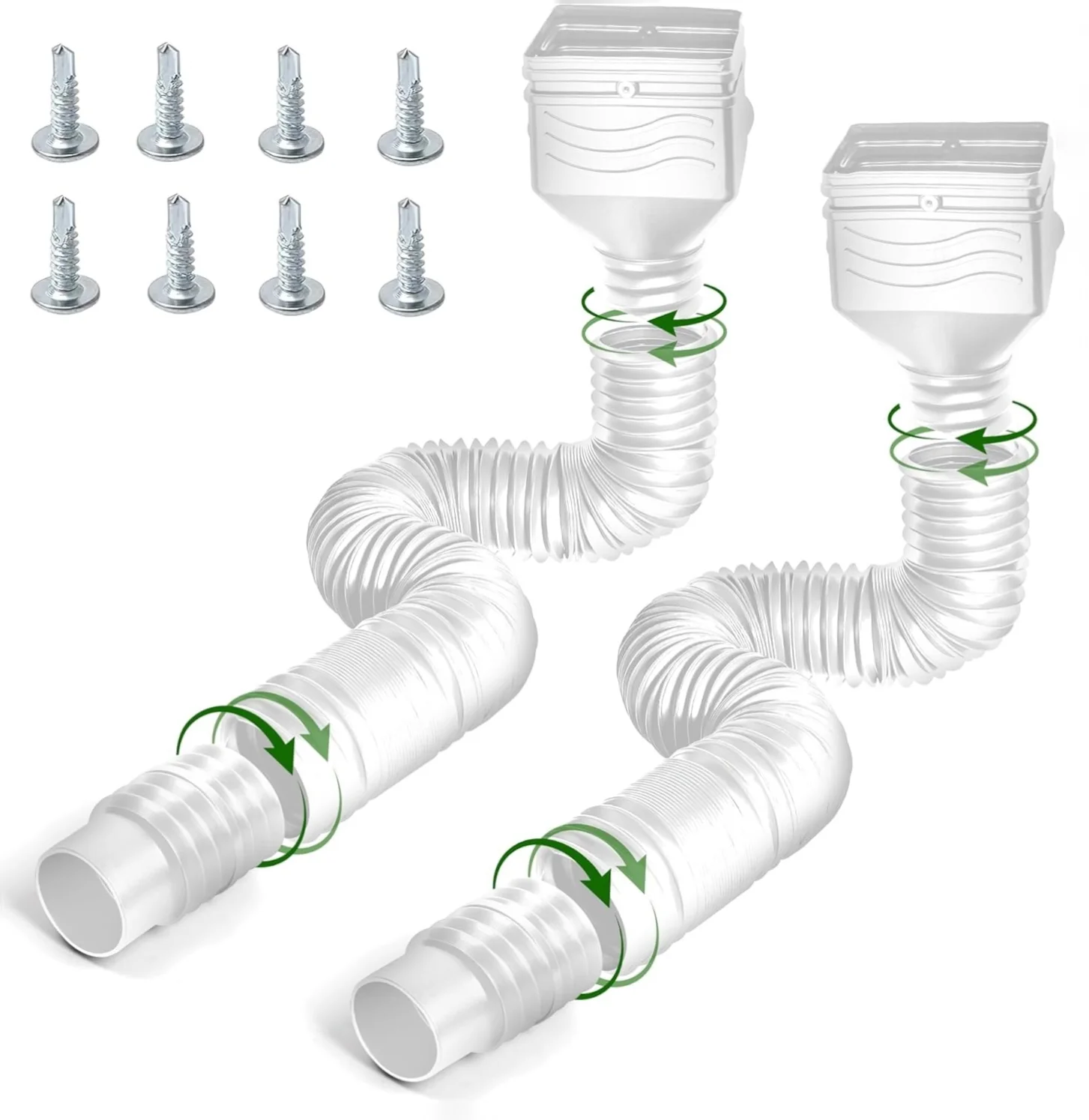 

Удлинители водосточной трубы для дождевой желоба с удлинителем дренажной трубы от 21 до 67 дюймов с адаптерами для дренажа дождевой воды