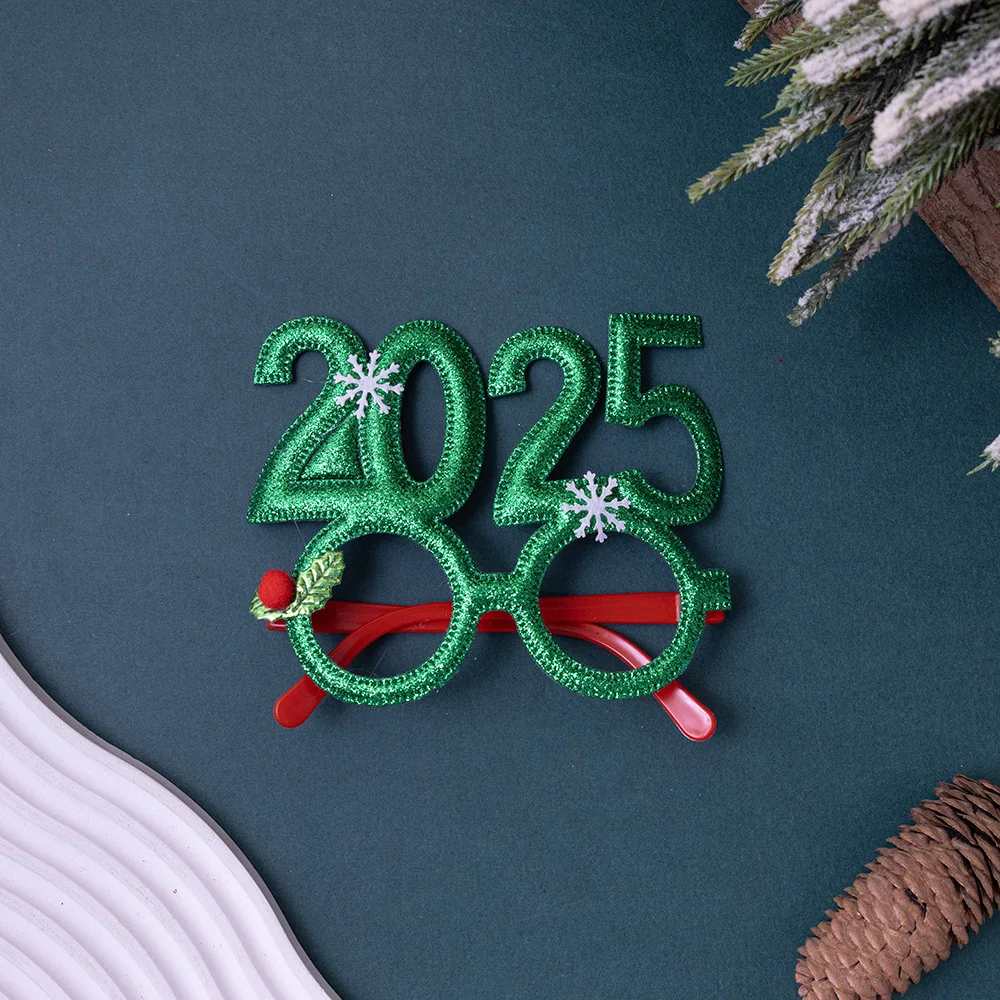 New Year 2025 Glasses Happy New Year Party Photo booth Prop Christmas Ornaments kids Navidad Gifts New Year Eve Party Decoration