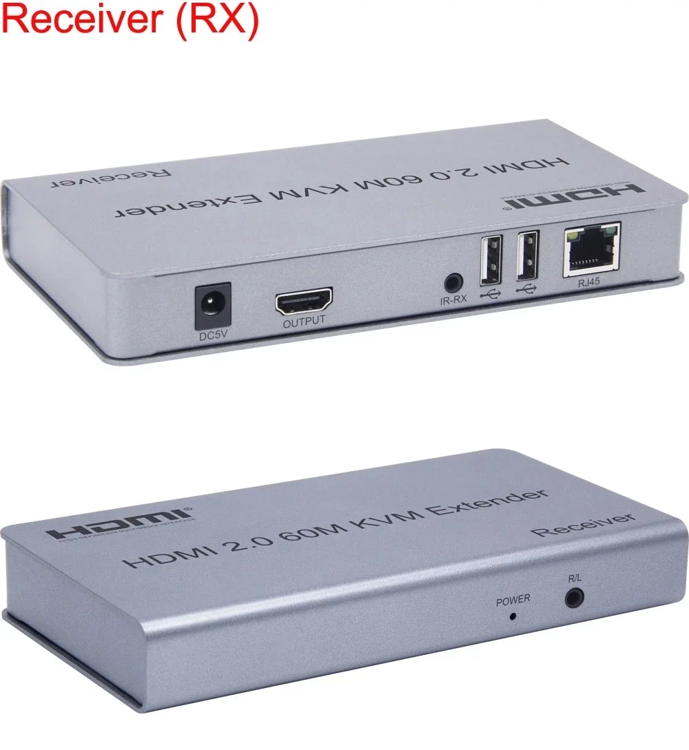 4K 60Hz HDMI2.0 KVM Extender 60M HDMI USB KVM Extender over Rj45 Ethernet CAT5e/6 cable HDMI Extender Support USB Mouse Keyboard