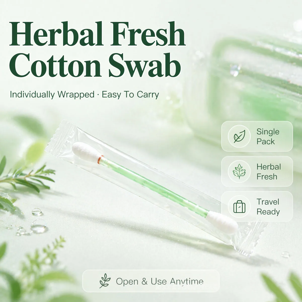 Double Head Cotton Swab with Floral Repellent Liquid, 50Pcs Portable Mosquito & Fly Killer, Household Outdoor Insect Pest Repell