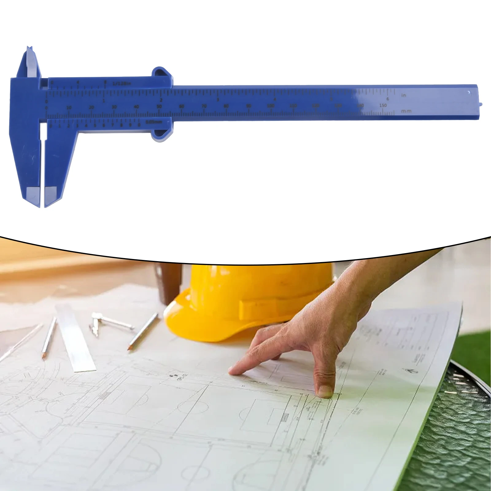 0-150mm Sliding Vernier Caliper Plastic Gauge Caliper Double Scale Ruler For Jewelry Measurement School Student Measuring Tool